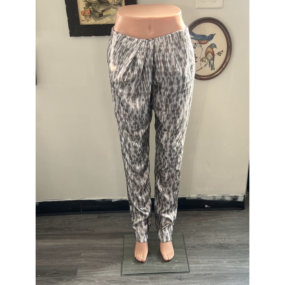 Amanda Wakeley London Metallic Sequin Abstract Pattern Trousers Pants Size 2 NWT